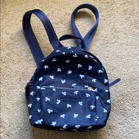 Kate spade backpack navy nylon paper boat print